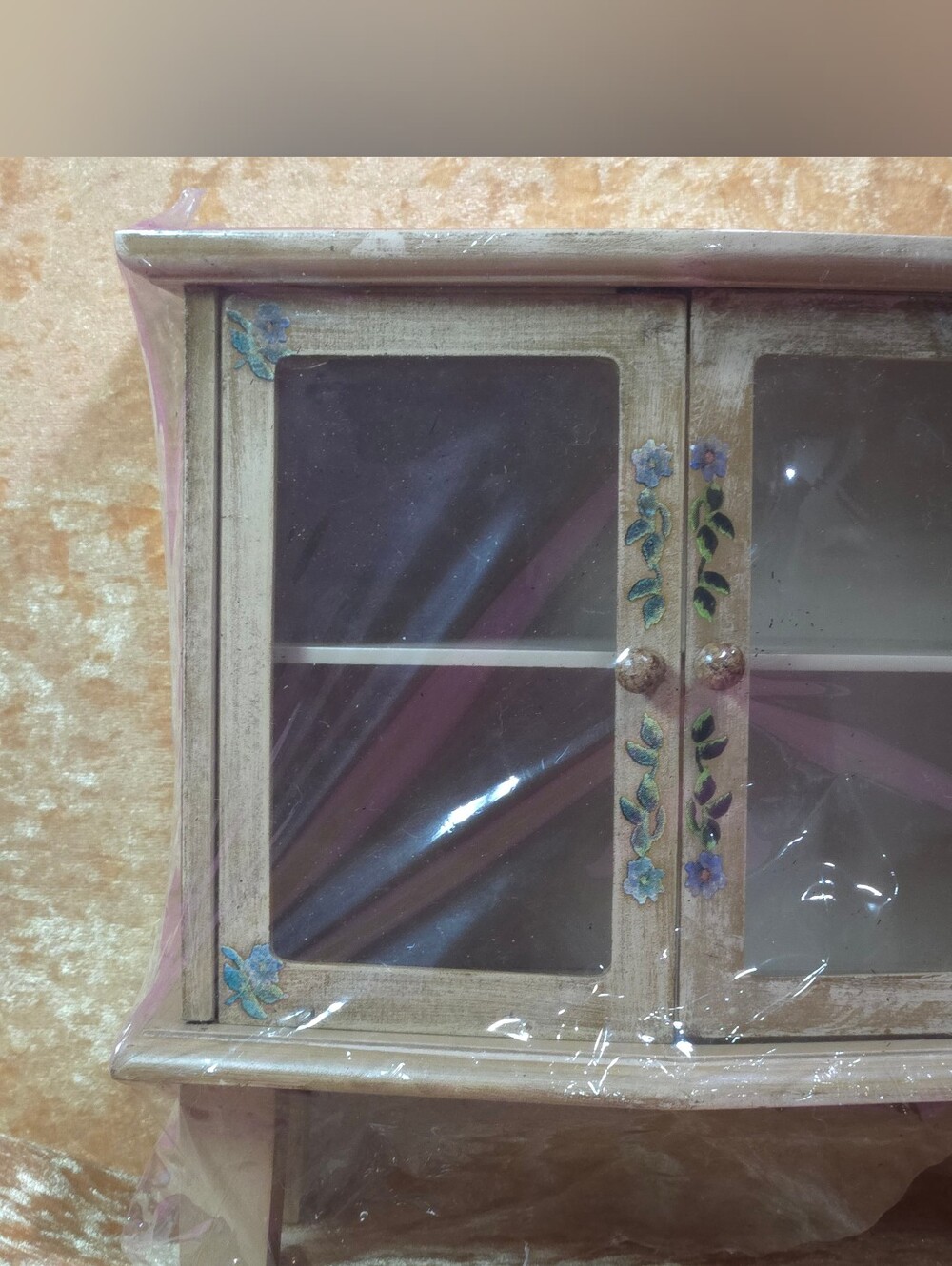 MIB Vintage Wooden Miniature Display Hutch Cabinet Midwestern Home
